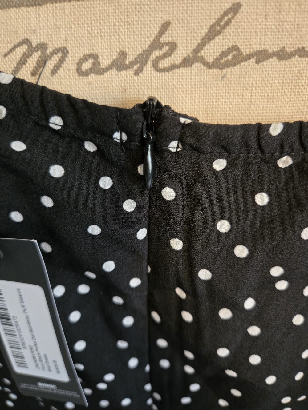 PrettyLittleThing Black Polka Dot Bardot Midi Dress - Picture 7 of 9
